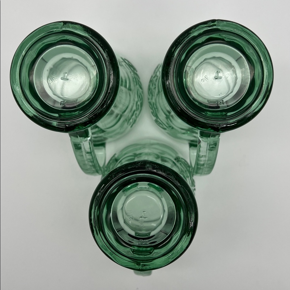 Vintage Green Libbey Coca-Cola Thick Heavy Soda Glass w/ Handle 14 oz (Set of 3) - Picture 8 of 11